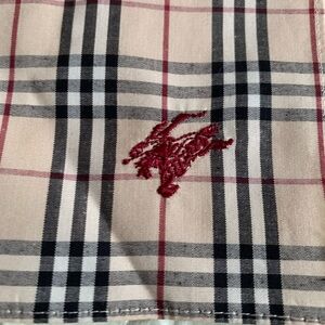 Burberry #3 Checkered Scarf with Red Embroidery brandnew cotton